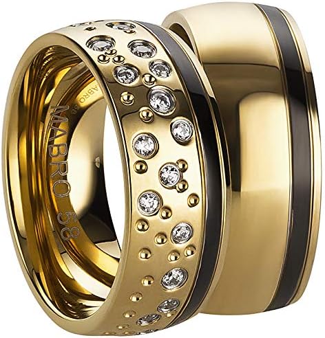 Jewellery Depot Wedding Rings Partner Rings Engagement Rings Stainless Steel with Zirconia + Engraving Proposal Rings Wedding Rings