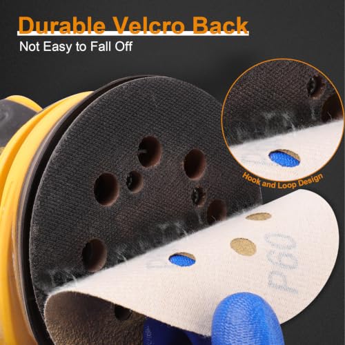 Image of 100PCS 5 Inch Sanding Discs, 8 Hole Hook and Loop 60 Grit Sandpaper, Round Sand Paper for Random Orbital Sander