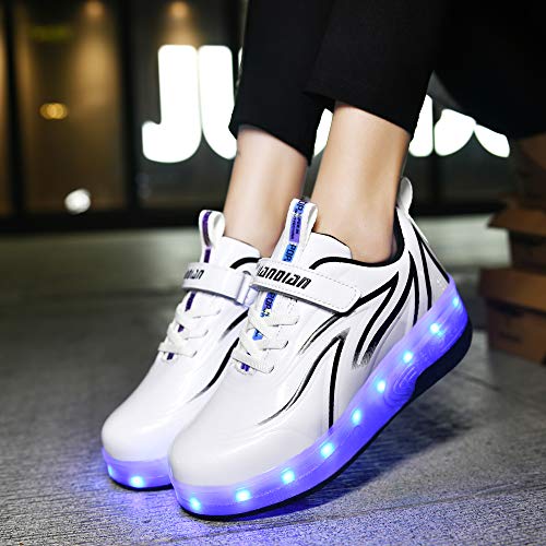 Image of HHSTS Kids Shoes - New Upgraded with Wheels LED Light Color Shoes Shiny Roller Skates Skate Shoes Simple Kids Gifts Boys Girls The Best Gift for Party Birthday Christmas Day