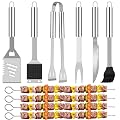 Heavy Duty BBQ Grill Accessories Kit Gifts for Men Dad,20PCS Stainless Steel Grill Tools Set for Outdoor,Grill Utensils Set with Carrying Bag,Professional Grill Accessories Set for Camping,Backyard