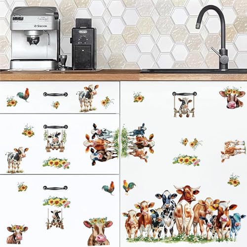 Vinilos Decorativos de Vaca Divertida para Paredes miniatura 6