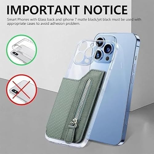 Adhesive-Leather-Stick-On-Phone-Card-Holder-Wallet-Stand-Foldable-Carbon-Fiber-Vertical-Flip-Zipper-StandAdjustable-Viewing-Angles-Pocket-Wallet-Stand-for-All-Smartphone