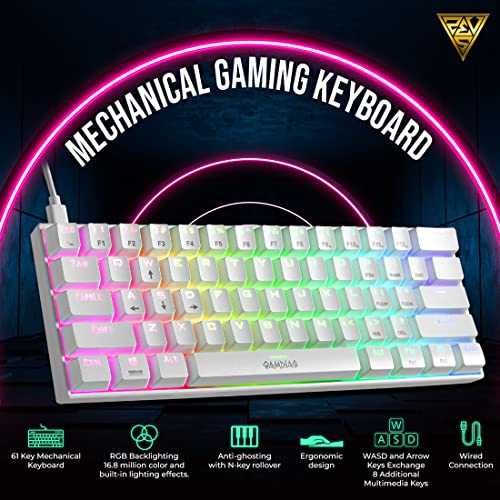 Image of Gamdias RGB Wired Mechanical Keyboard | Hermes E3 RGB White Keyboard | N-Key Rollover & Anti-Ghosting Functionality | 16.8 Million RGB Backlighting | USB-A