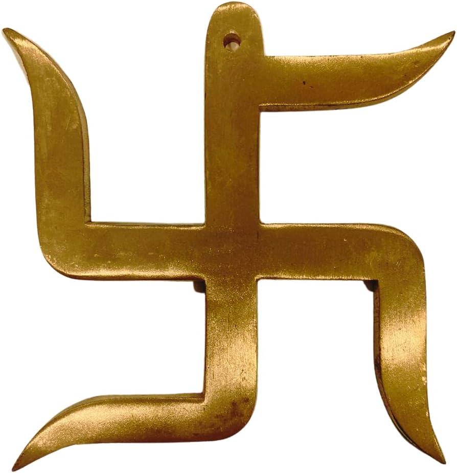 The Spiritual Living Pure Copper Swastik for Door Entrance II Religious Swastik Symbol for Good Luck (卐) II Vastu Remedies II Home & Office II 5 Inch Approx II 1 Pc