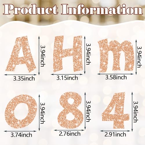 Image of Colarr 216 Pcs Glitter Bulletin Board Letters for Classroom Alphabet Punctuation Symbol Cutout Die-Cut Poster Letter with Adhesive Dot School Party Holiday Decor Display (Champagne,4 Inch)