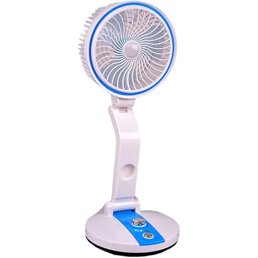 Rechargeable Fan with LED Light Wall Mountable 4 Angle Adjus