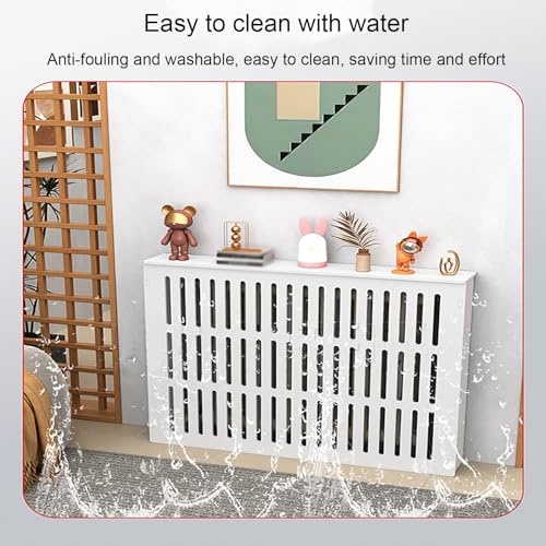 Cache-radiateur à lattes verticales pour masquer un radiateur de salon