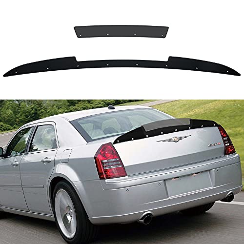 Opall 2 Piece Wicker Bill Spoiler Fits for 2005 2006 2007 2008 2009 2010 C-hrysler 300 SRT Add-on Type Rear Trunk Wickerbill Spoiler Wing