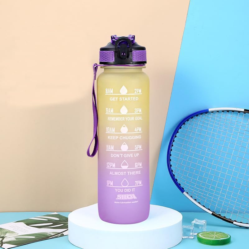 32OZ Sports Water Bottles, Yellow-Purple