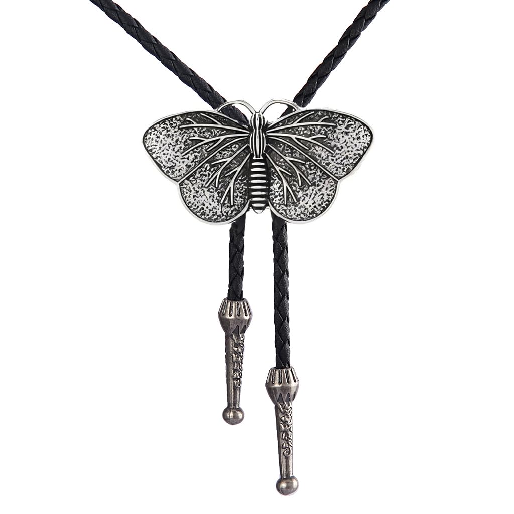 Joxevyia Bolo Tie for Men Vintage Cow Skull Leather Rope Western Cowboy Necktie Vintage Bola Tie Gift for Him