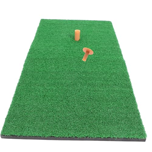 HONMEET 1Set Golf Hitting Mat Indoor Practice Turf Mat with Golf Tees for Realistic Training at Home Portable Design for Drives Shots and Game Practice
