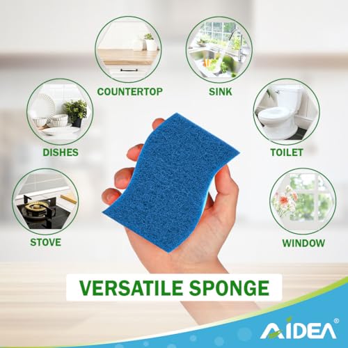 Image of AIDEA Sponges Kitchen-24Count, Non-Scratch Scrub Sponge, Sponge for Dishes | Kitchen Sponges for Non-Stick Cookware, Cleans Fast Without Scratching, Cleaning Power for Kitchen, Bathroom, Household