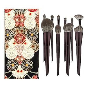 MADALIAN 10pcs Hanami Makeup Brush Set Glow Foundation Brush Blush Brush Makeup Brush Tool Set(Color:D)