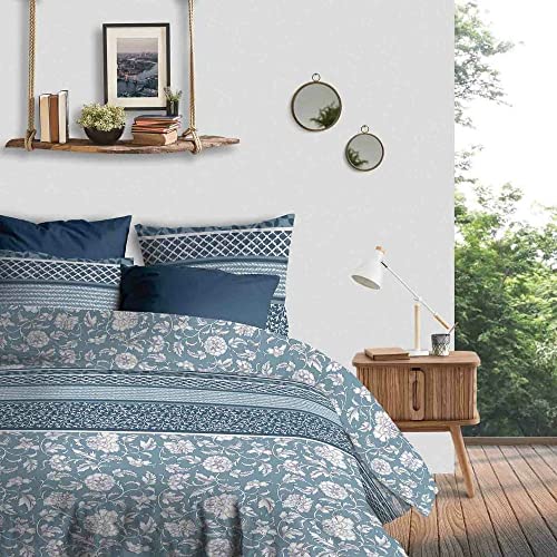 Housse de Couette 240x260 cm + 2 taies d'oreiller 65x65 cm Coton Bio Debby