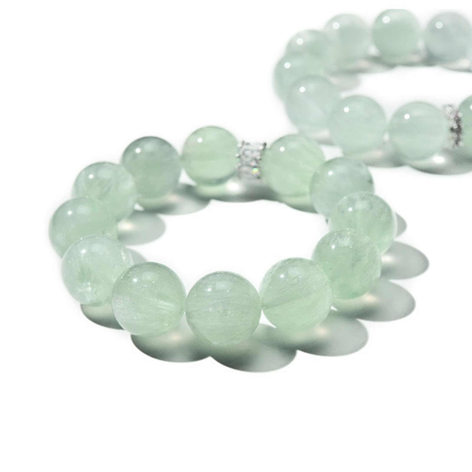 Pulsera de fluorita Verde cepillada Natural, Pulsera de Cristal de Cuarzo Verde para Mujer, Pulseras elásticas de Cuentas de Piedras Preciosas energéticas para Regalos de cumpleaños,14mm