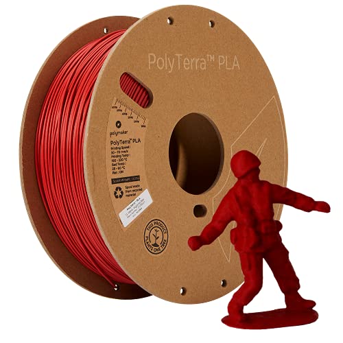 Image of Polymaker Matte PLA Filament Matte Army Red 1.75mm 1kg 3D Printing Filament, PolyTerra 3D Printer PLA Filament