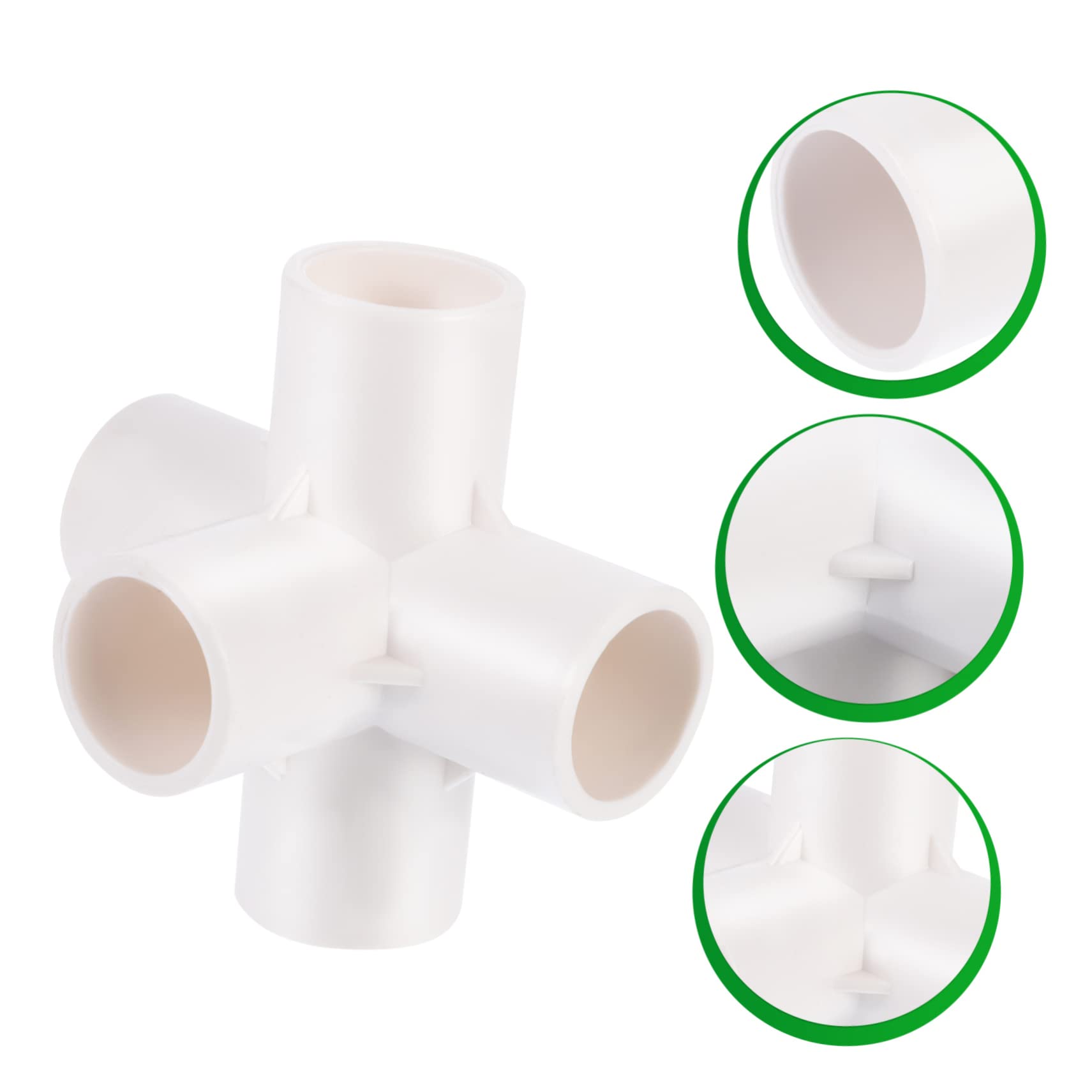 BESTonZON Raccordi per Tubo Irrigazione a 5 Vie in PVC Bianco 20 Pezzi