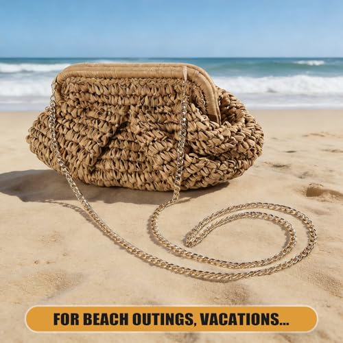Sac à main en paille cloud dumpling : fini les sacs lourds à la plage - 4