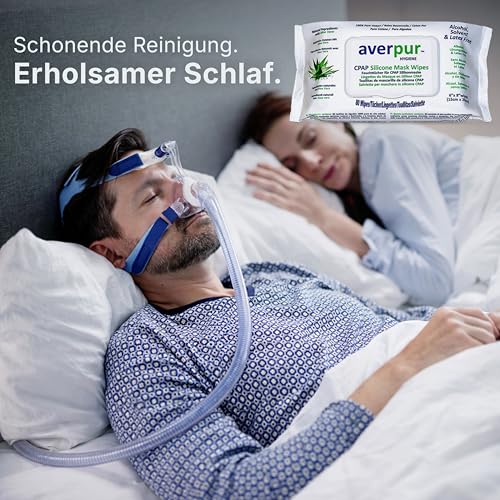 CPAP Reinigungstücher – 80 averpur™ Maskentücher mit Aloe Vera | 100% reine Baumwolle | Dermatologisch getestet