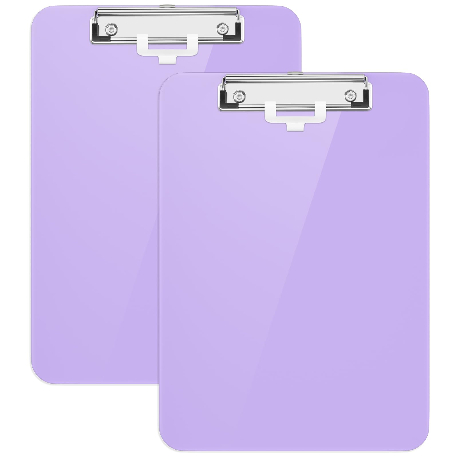 Hongri Plastic Clipboard with Pen Holder, Purple 8.5x11 Letter Size Clip Board for Classroom Office, Students