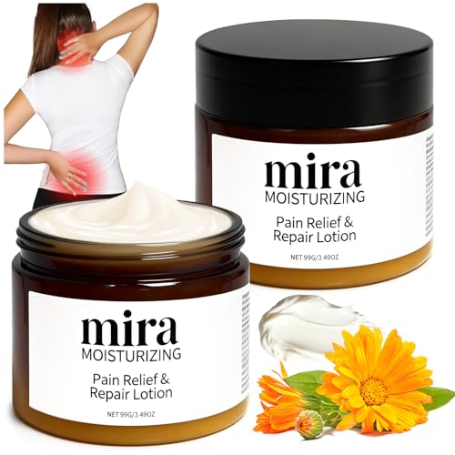 2Pcs Mira Pain Relief & Repair Lotion Mira Organics Pain Relief Cream Soothing Blend Mira Organics Cream with Chamomile Plant-Based Soothes Muscles And Joints for All Skin Types