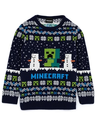Minecraft Jumper Boys & Girls Creeper Knitted Long Sleeve Kids Christmas Sweater