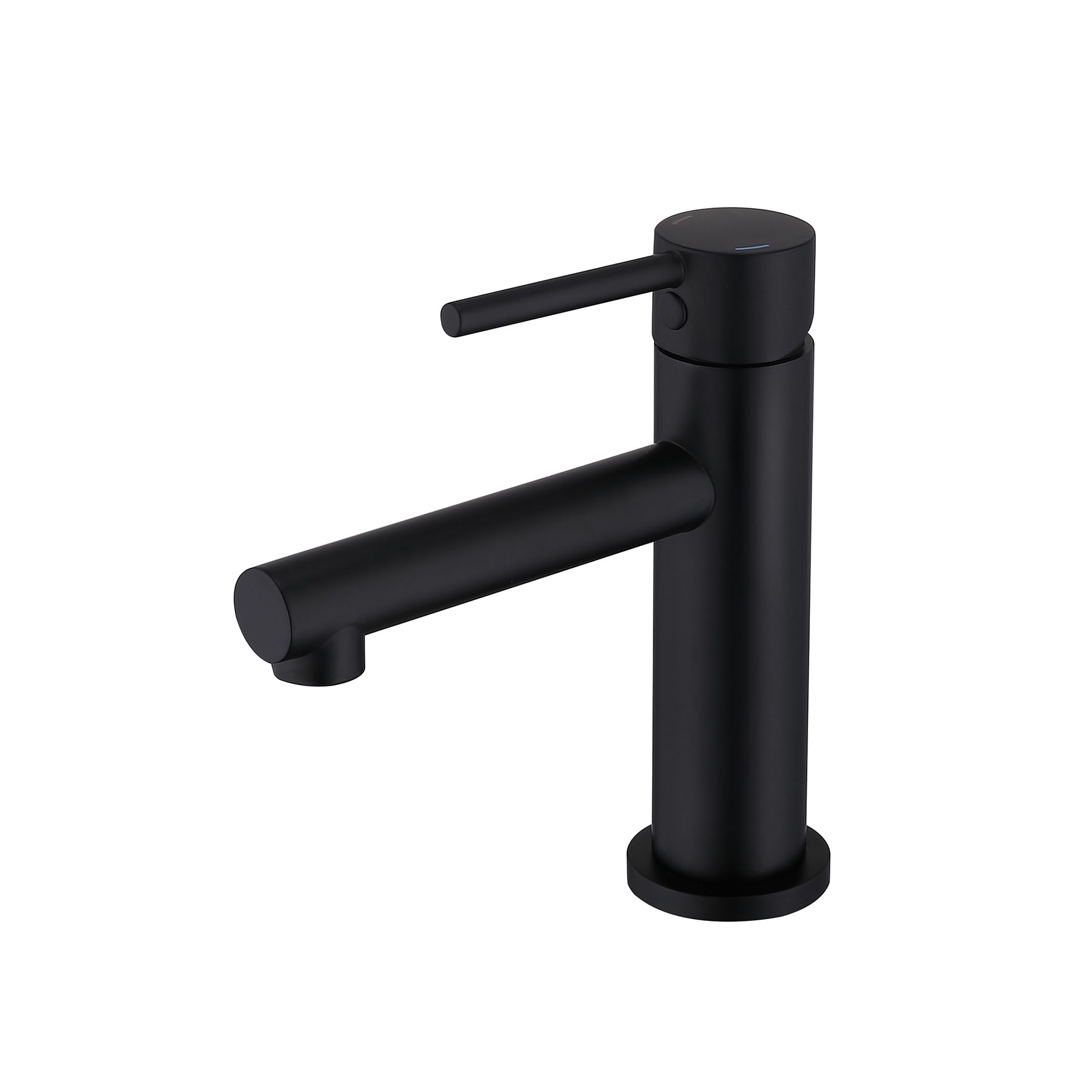 Techzm Basin Taps Mixer Matte Black Bathroom Sink Mixer Tap Modern Cloakroom Faucet Single Lever Mono Lavatory Vessel Faucet