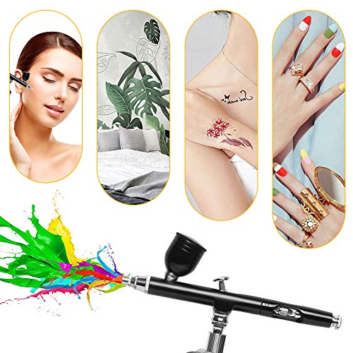 Upgraded Cordless Airbrush Kit,Mini Double-Action Auto Airbrush with Quiet Air Compressor Rechargeable Handheld Airbrush Gun Kit for Makeup,Cake Decoration,Nails Design,Model Coloring,Tattoo - Thumbnail 2