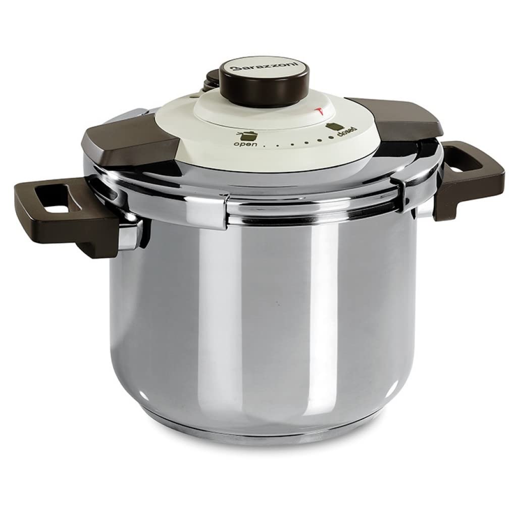 Barazzoni Pentola a Pressione Dual System Facile, capacità 4,5lt, ø 22cm, Acciaio Inox 18/10, Made in Italy, 4.5 Litri, Inossidabile