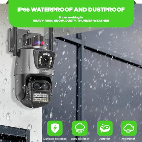 Image of Active Pixel 4mp+4mp 8X Zoom PTZ WiFi Wireless Outdoor Dual Lens CCTV Camera | Wireless Outdoor Security 360 | Dark Vision | Supports Upto 128 GB Micro Sd Card | Motion Detection| Siren Alarm| Alexa