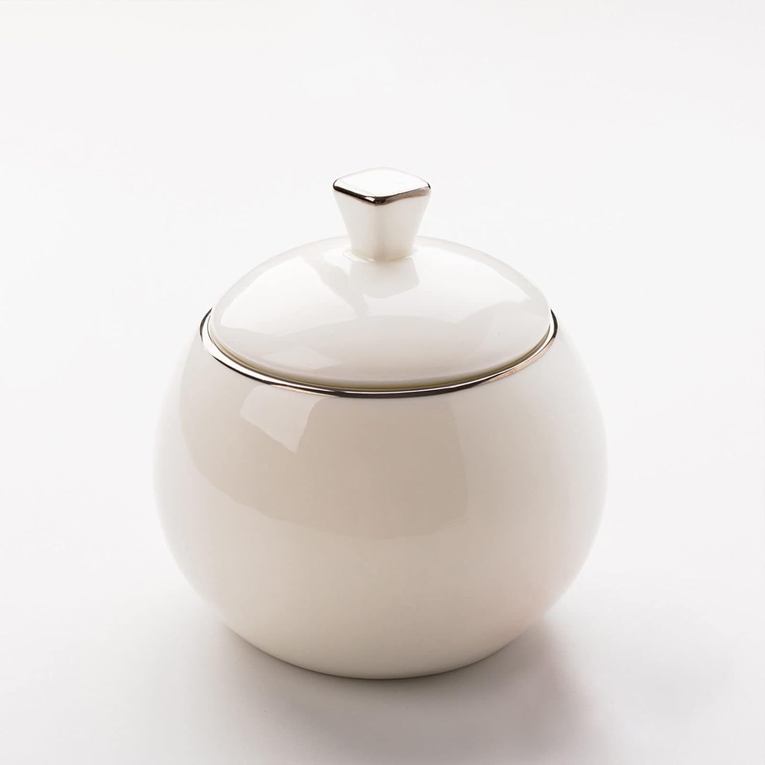 Cukiernica, Cukiernica z pokrywką, Ceramiczne pojemniki na cukier do kawy, Cukiernica, Pojemnik na cukier Słoik na przyprawy, Solniczka Pojemnik na przyprawy-biały-440ml