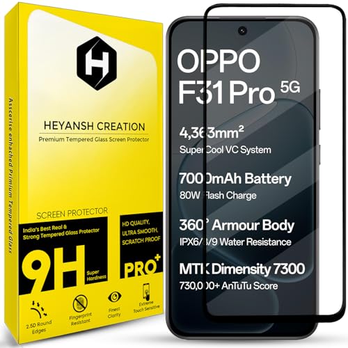 Image of Tempered Glass Screen Protector Compatible for OPPO F31 PRO 5G, OPPO F31 PRO with Edge to Edge Coverage and Easy Installation Kit