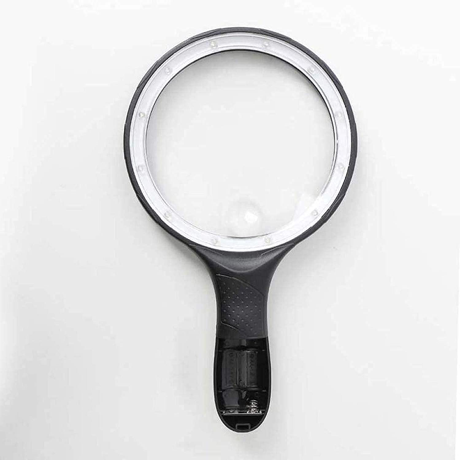 asdchZen Magnifying Glass 138Mm Illuminated Magnifier Magnifier 1.8X 5X Extra Large Handheld Magnifier Reading Magnifying Glass With 12 Led Lights Reading Magnifying Glass