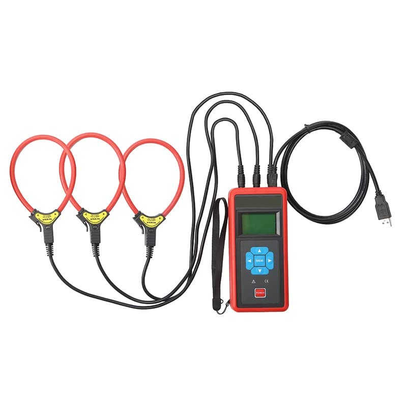 Three Channel Flexible Coil Current Recorder 1~3 Channel Flexible Coil AC Current Monitoring Meter with Range AC 0.00A～20.00kA Resolution AC 10mA