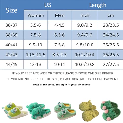Frog Slippers Fuzzy Green Frog Slippers Cute Frog Indoor Winter Slippers Fluffy Plush Warm Indoor Outdoor Slippers Shoes for Women Men (9.5-10 Women/7.5-8 Men, Green Tree Frog)2