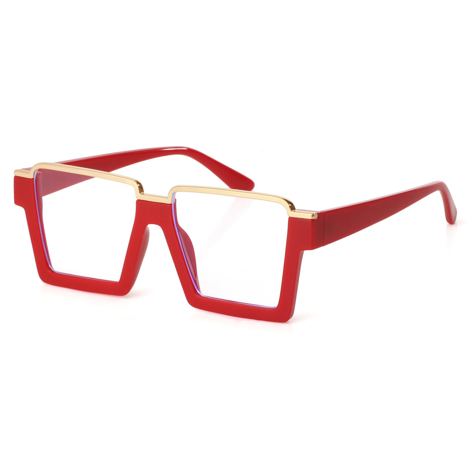 Mirkcittle Oversized Blue Light Blocking Glasses for Women Men Fashion Clear Frame Square Computer Eyeglasses