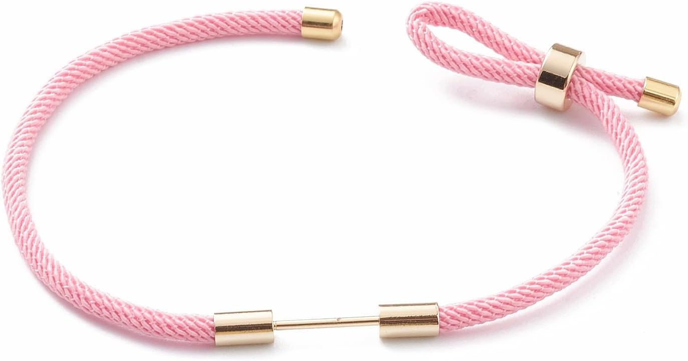 Ipotkitt 10pcs Braided Nylon Cord Bracelet Twisted Cord Bracelets Jewelry Making Accessories & Brass Findings for DIY Jewelry String Wrist Anklet Decor
