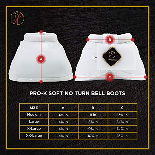 Kavallerie Pro-K Soft No Turn Bell Boots Ultimate Hoof Protection, With Anti-Spin Fastening System, Durable & Prevents Overreaching #TOP2