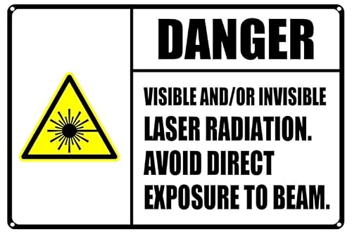 Visible &/Or Invisible Laser Radiation - Avoid Direct Exposure To Beam Aluminum Tin Sign 12"x8" For Science Enthusiasts - Wall Decor Gift