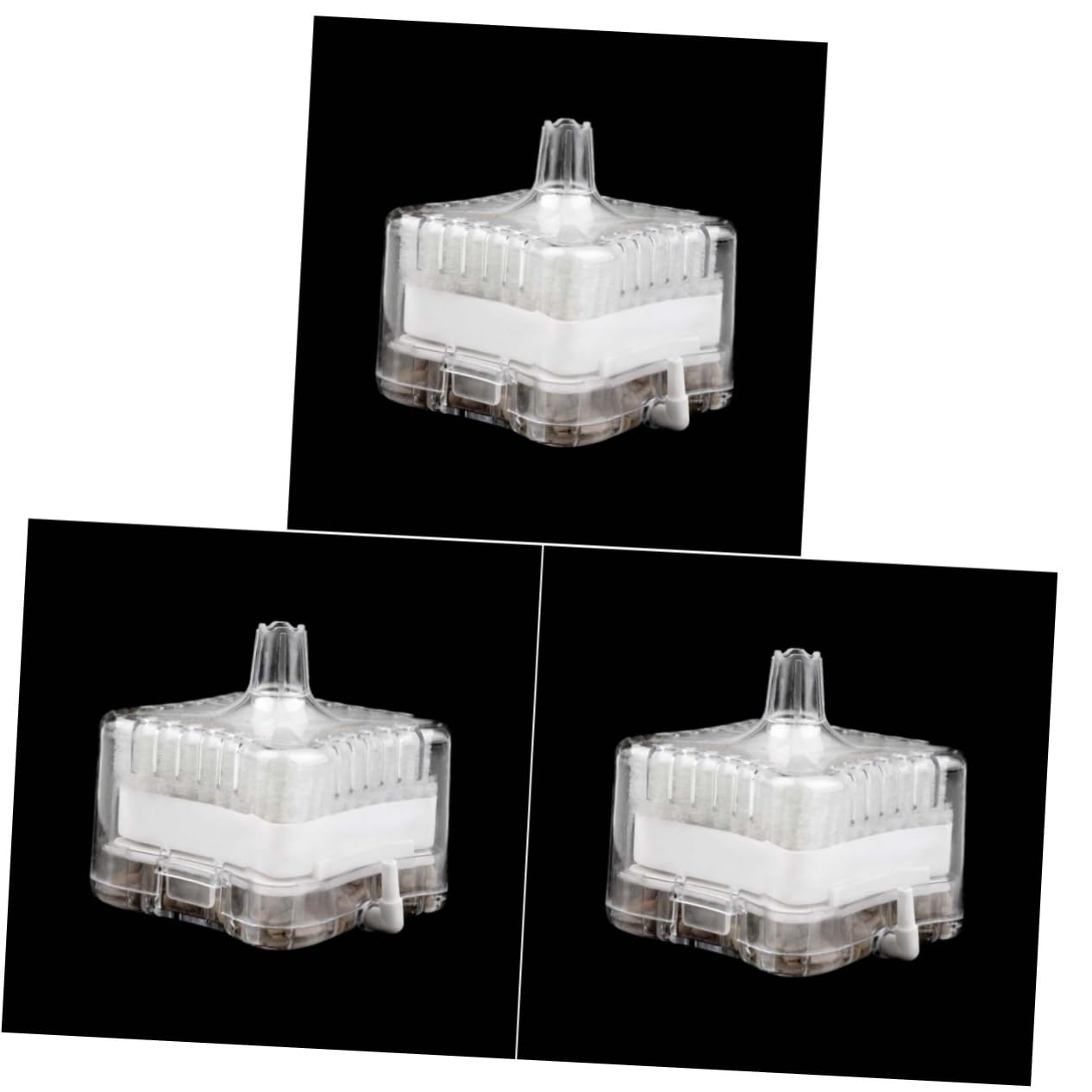 MILISTEN 3 Uds Acuario Pecera Pequeña Redonda Mini Pecera Blanca Neumática Pecera Neumática Bioquímica Tanque Acuario Mini