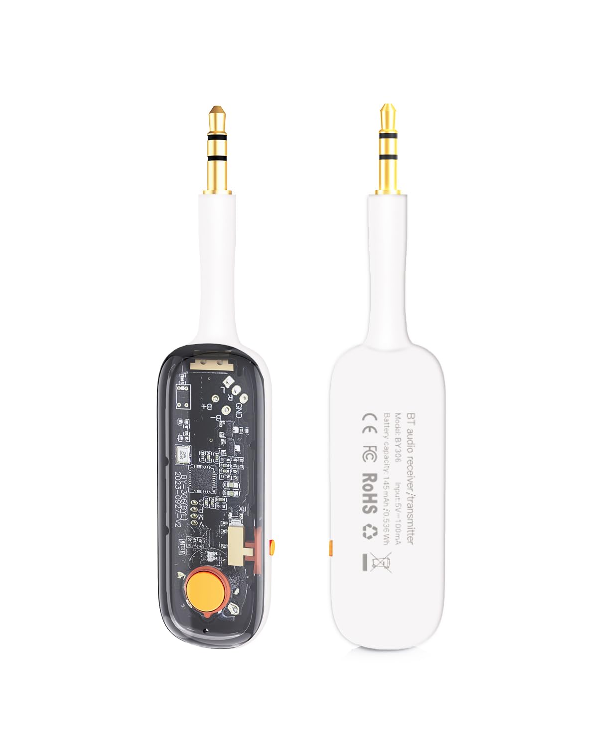 Glangeh Trasmettitore/Ricevitore Bluetooth 5.3 2 In 1 Con Jack 3,5mm – Dual Link Per TV/Auto/Aereo, Batteria Fino A 16 Ore