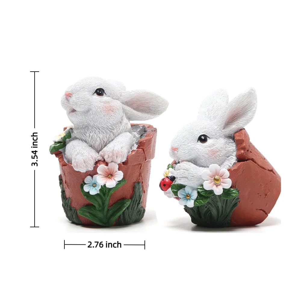 Amazon.com: Hodao Set of 2 Easter Bunny Garden Statues - Whimsical