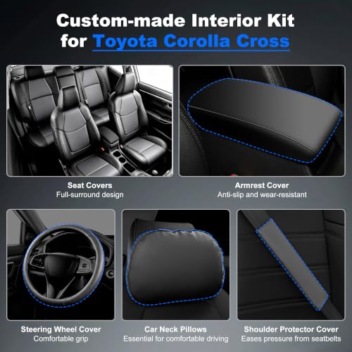 Image of AOMSAZTO Seat Covers for Toyota Corolla Cross 2023-2026 Hybrid Full Set