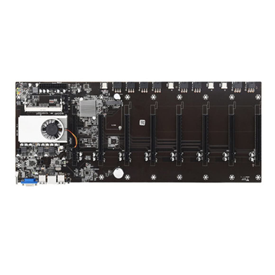 MeterBew1147 Main Board,Main Board Btc-T37 Mining Machine Main Board 8 Card Slot Ddr 3 Low Noise Safe Power Supply Main Board(Black 470X 195Mm)