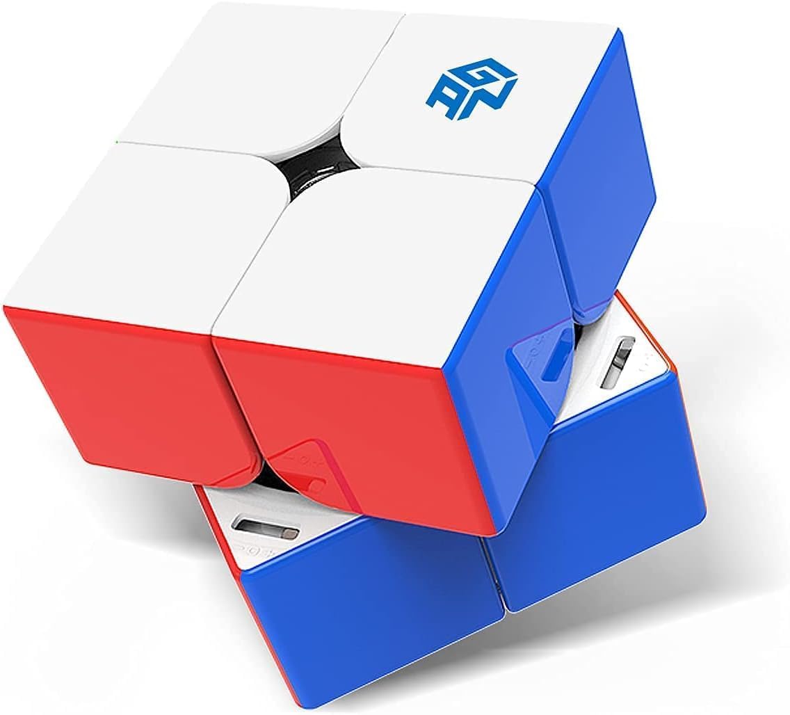 251 M Leap, cubo magnético de velocidad 2x2 sin calcomanías, mini cubo de rompecabezas de juguete para principiantes (interior primario con revestimiento UV)
