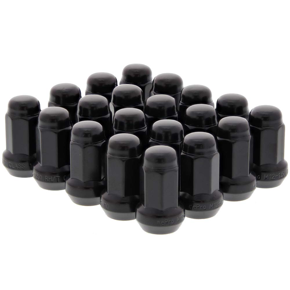 Heptagon antirrobo tuercas de rueda cónicas - negro - D1S-005G