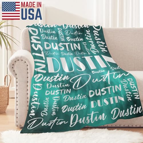 Name Blanket Personalized Name Blanket Customized Blanket with Name Text for Adult Kid Birthday Christmas Mothers Fathers Valentines Day Gift
