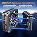 Magnetic Phone Cooler with Battery,Rechargeable Wireless Cooling Fan for iPhone/iPad,Phone Cooling Case Radiator Heatsink with RGB LED for iPhone MagSafe Series/Samsung/Android