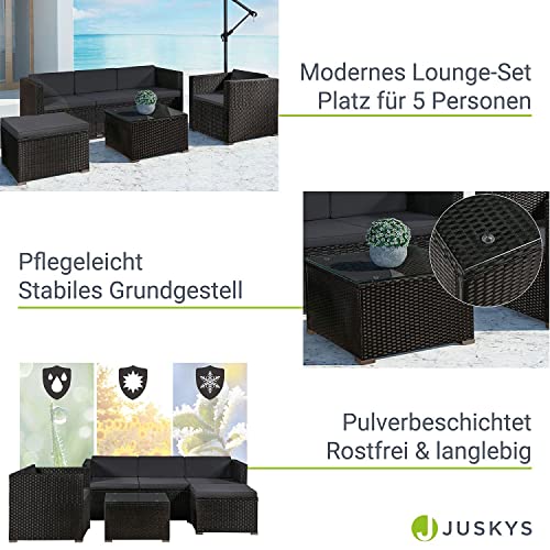 Gartenmöbel Juskys Polyrattan Lounge Punta Cana L für 4-5 Personen