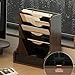 File Rack 5-Pocket Desk Tidy Organiser Vertical Magazine Rack for Office Accessories Stationery Supplies Letter Trays(Black)